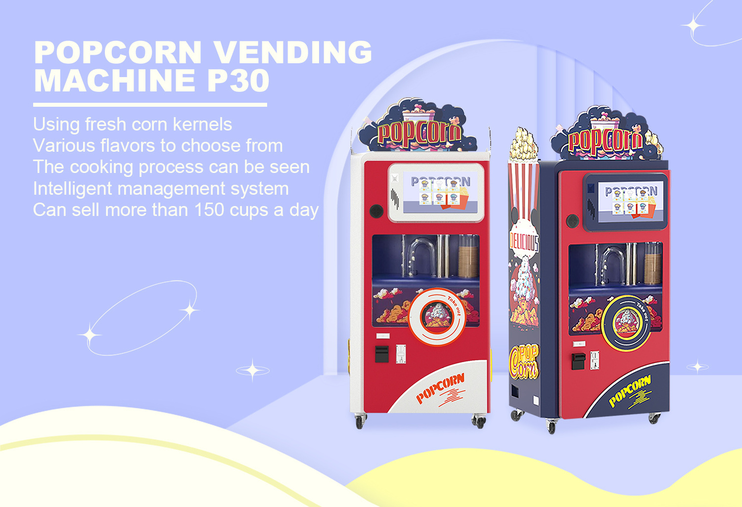 New Automatic Popcorn Maker Machine food vending machine