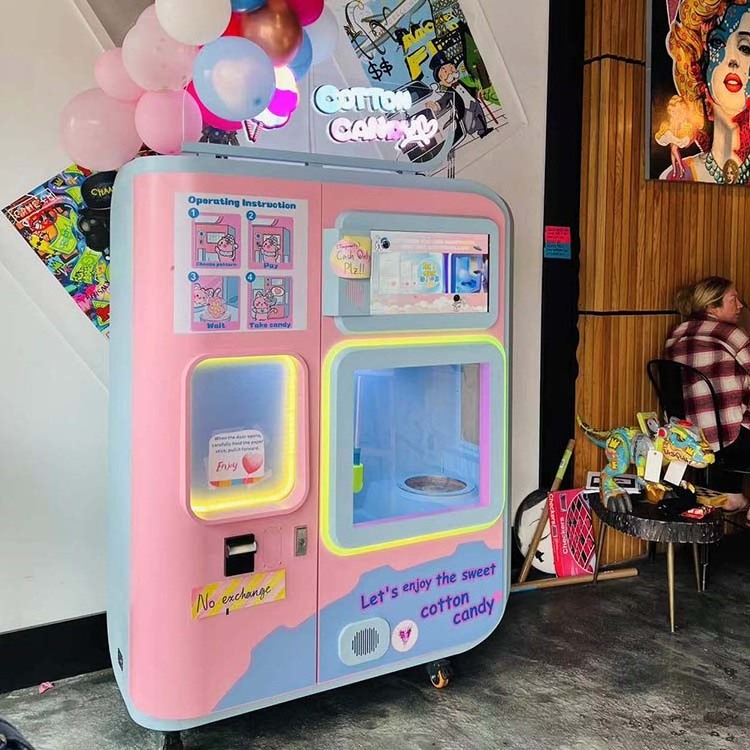 Full Automatic commercial cotton candy vending machine self-service cotton candy machine candy Vending Machine