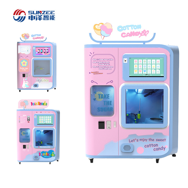 Full Automatic commercial cotton candy vending machine self-service cotton candy machine candy Vending Machine