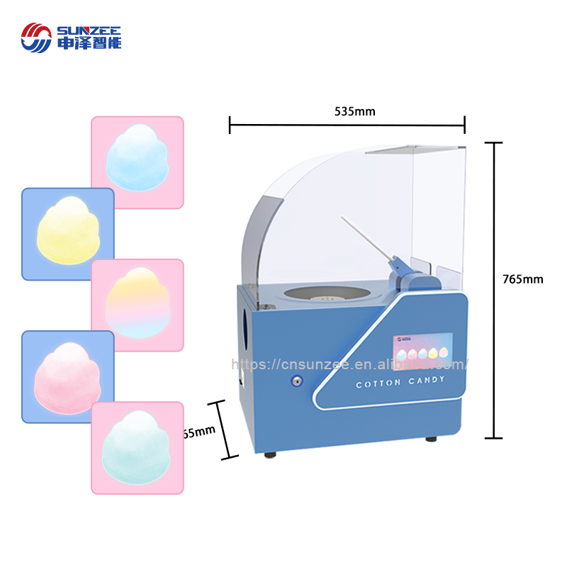 2023 Mini full Automatic Commercial Cotton Candy fairy floss Vending making Machine With Coin Bill credit card Acceptor