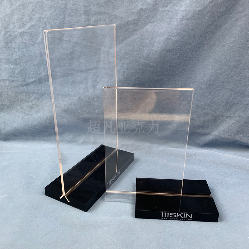 Customized display table placard T shaped desktop menu logo card holder plastics Acrylic Display Stand