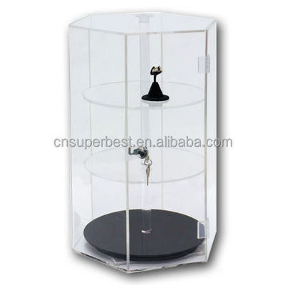 COUNTER TOP DISPLAY REVOLVING ACRYLIC DISPLAY SHOWCASE DISPLAY ROTATING CASE