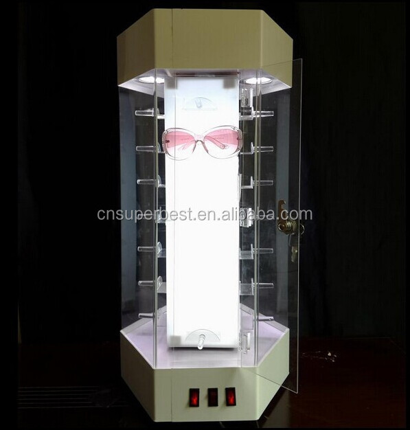 customize with lock and led light acrylic material display case