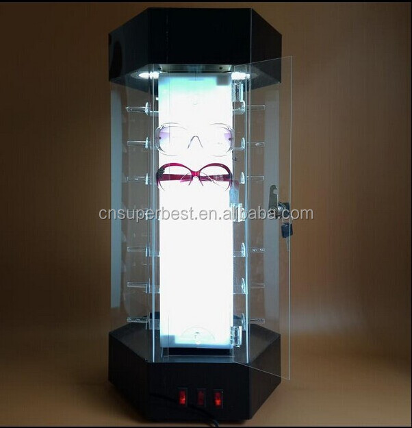 customize with lock and led light acrylic material display case