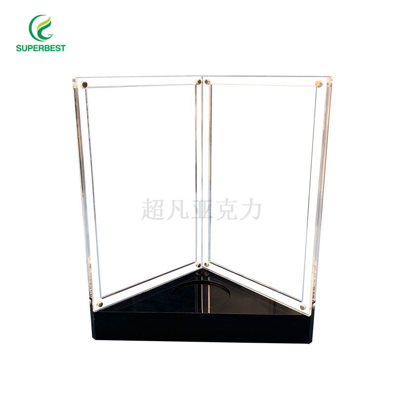 Custom triangle clear advertising tent card rack acrylic table menu display bracket