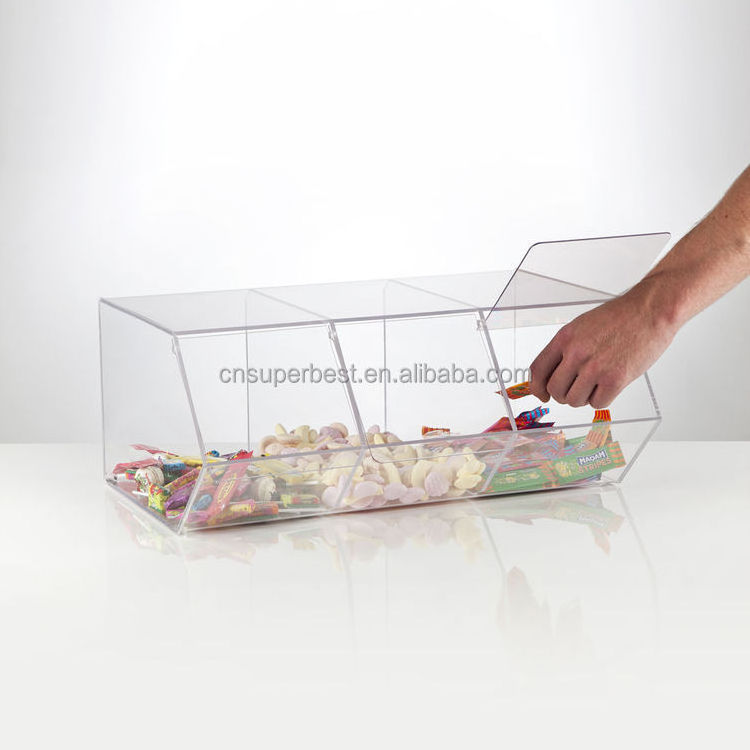 Manufacturer hot sale clear acrylic candy box for supermarket sales