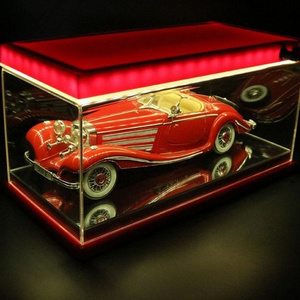 customized 1:18 scale acrylic display case clear acrylic display case with led light