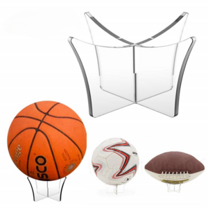 Custom Transparent Acrylic Round Football Basketball Display Shop Outdoor Court Basketball Storage Display Stand