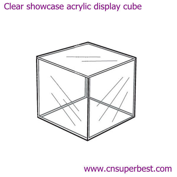 Clear showcase acrylic display cube