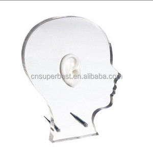 Professional Hearing Aid Tool Acrylic Ear Display Stand with four ear mold