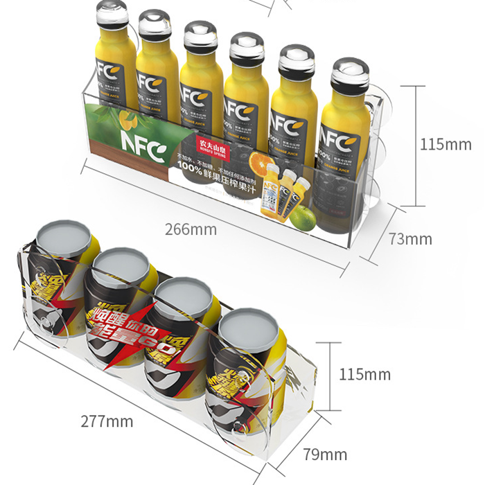 customize supermarket display stand with suction cup drink display stand acrylic material