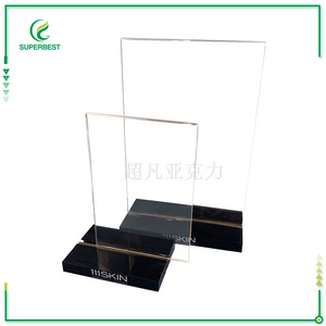 Customized display table placard T shaped desktop menu logo card holder plastics Acrylic Display Stand