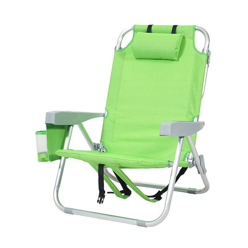 Custom Portable Backpack Beach Chair Outdoor Aluminum Beach Lounge Chair Recliner low seat foldable beach chairs