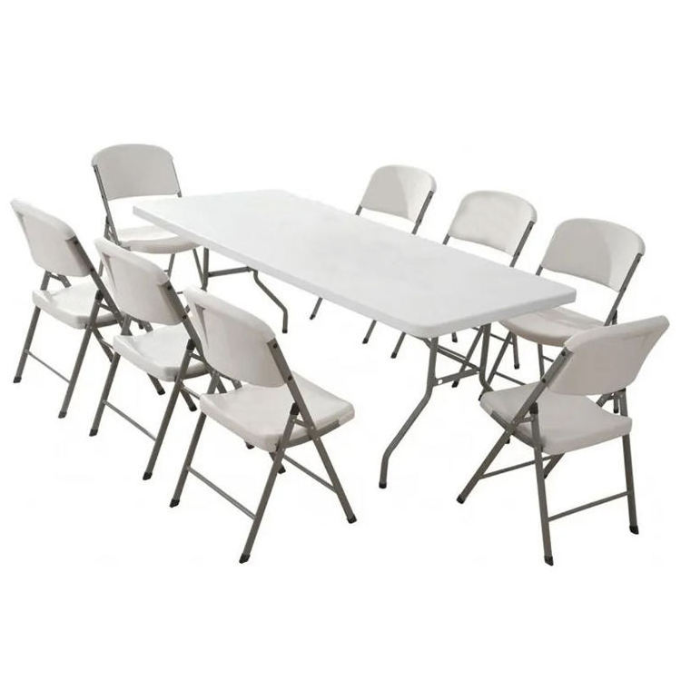 Customized White Outdoor Garden Plastic Folding Chairs And Tables for Events