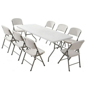 Customized White Outdoor Garden Plastic Folding Chairs And Tables for Events