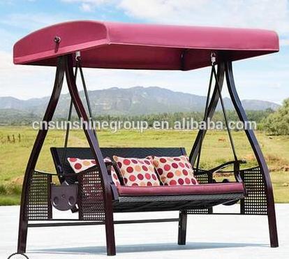 Hot selling outdoor swing chair with wicker weaving ceiling swing chair