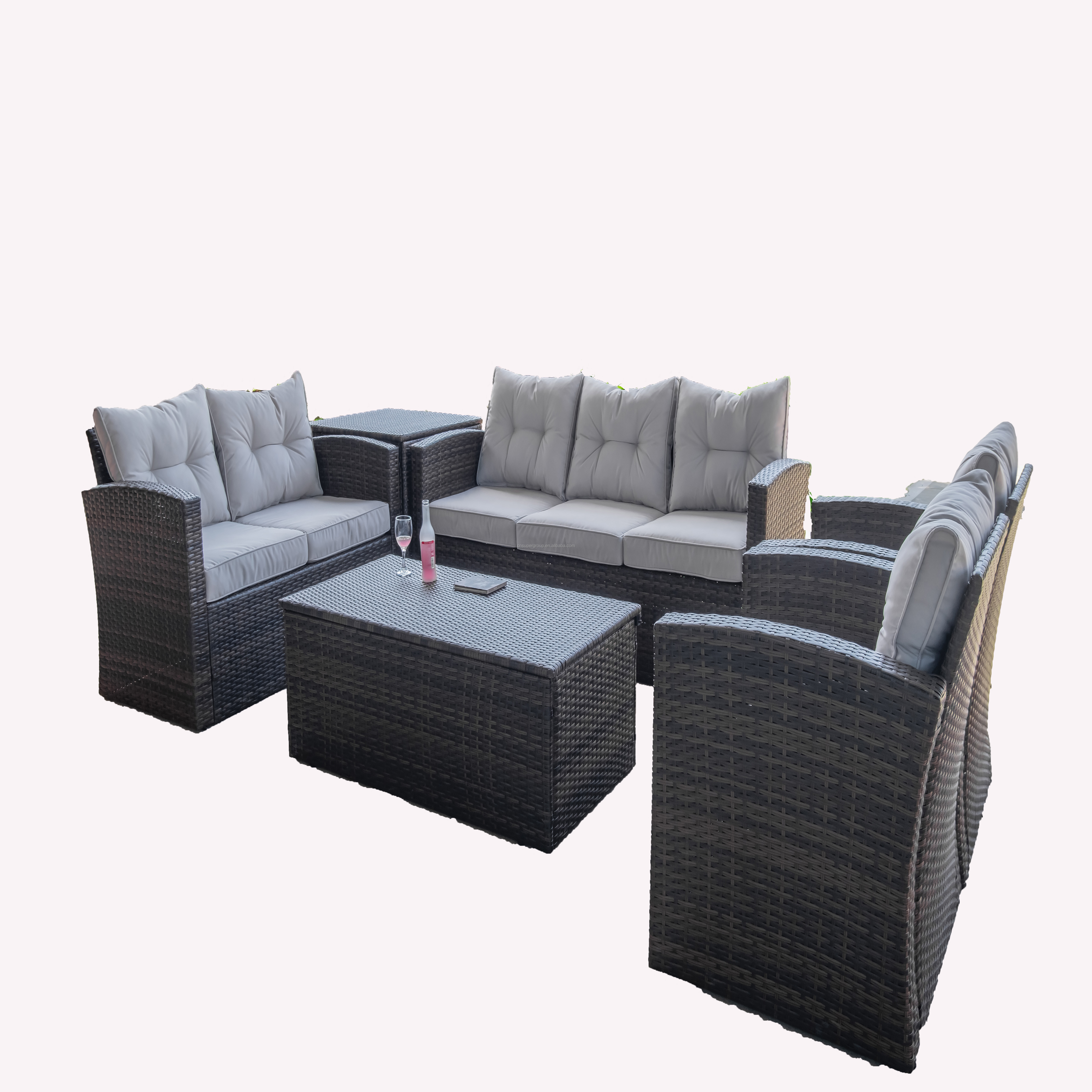 PE rattan outdoor wicker patio garden sofa fancy sofa and table sets