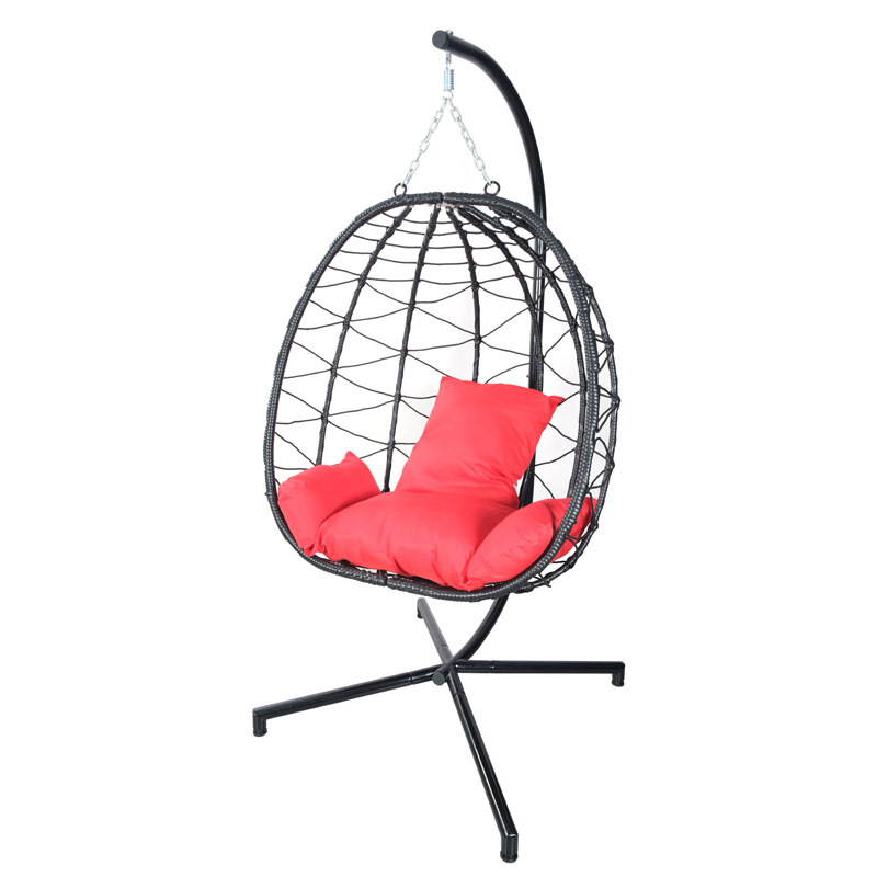 HITREE Modern Swing Chair with Stand Indoor Outdoor Patio Swings Hanging Egg Chair Garden Furniture  Patio Swing Hammock