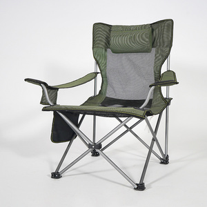 Hitree New Design Hot Selling  Comfortable   Padded Folding Camp Chair with Fully Cushioned Seat and Back