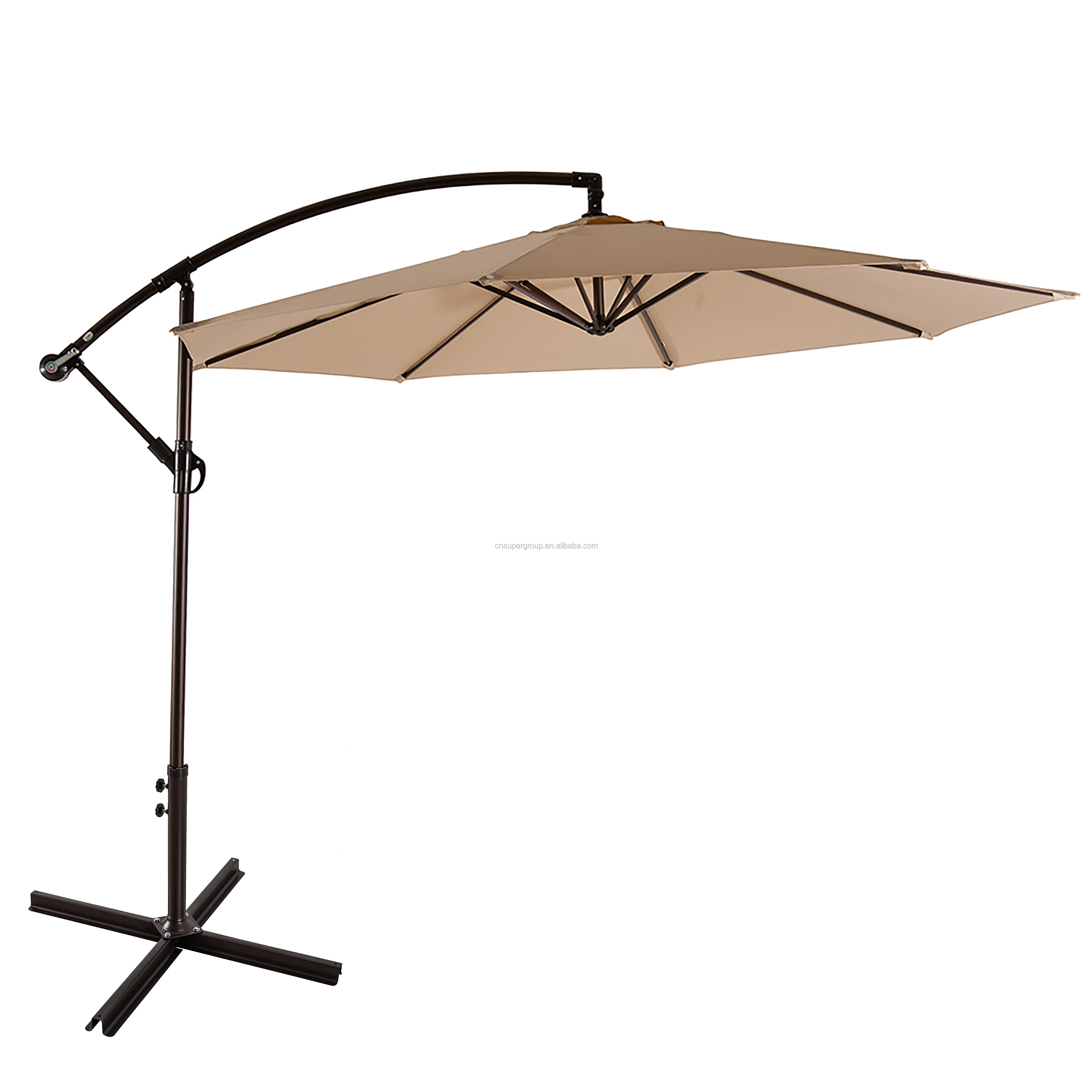 HITREE Outdoor Square Indonesia Wooden Patio Umbrella With Marble Base Garden Parasol