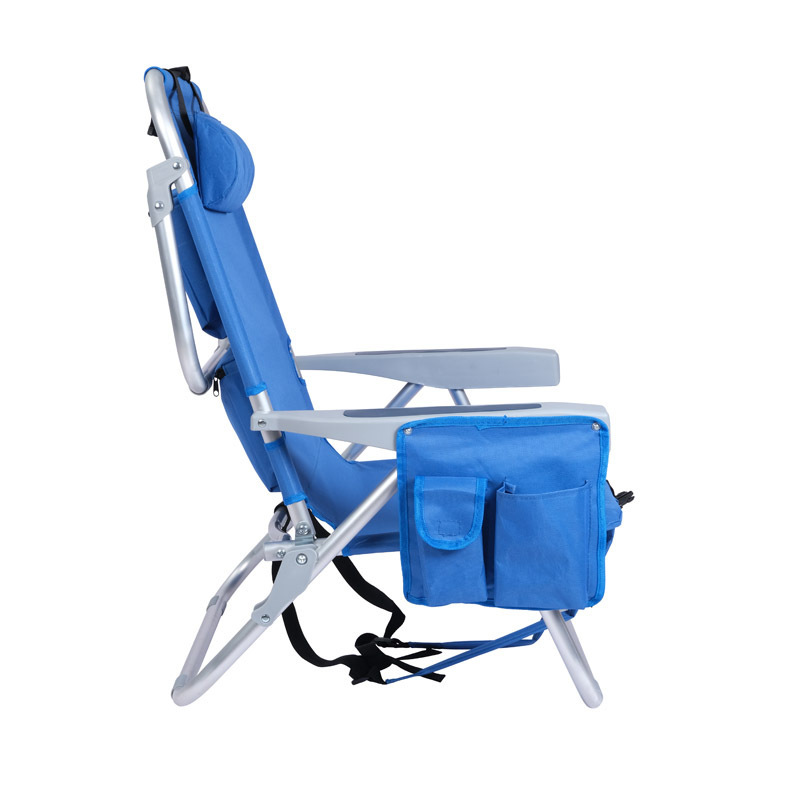 Summer Holiday sunshine Top selling Hitree Lace-up Design Aluminum Comfortable Backpack Beach Foldable Chair with Cooler