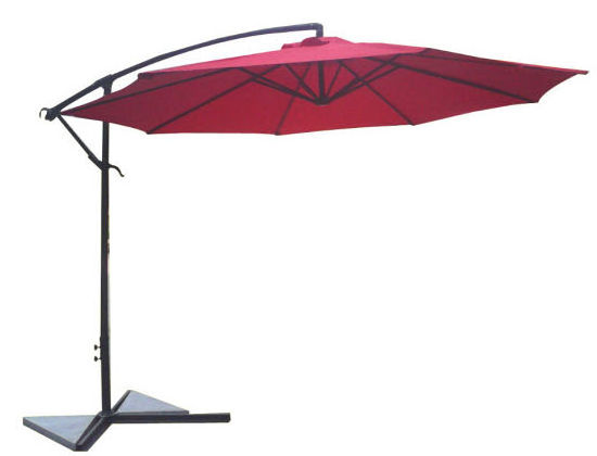 3m Outdoor Furniture Solar LED Parasol Sun Shade Cantilever Banana Hanging Umbrella