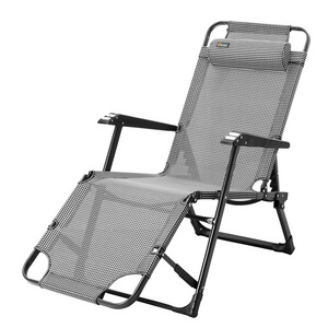 Folding Outdoor Chaise Lounge Chair for Beach Massage Chair Adjustable Camping Reclining Chair With Pillow