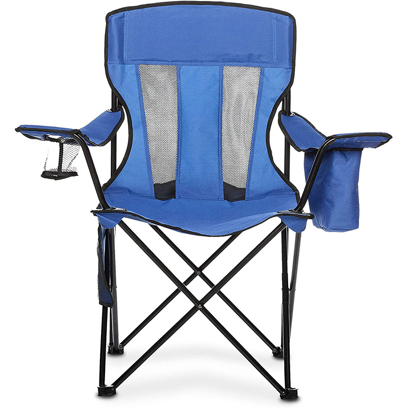 Outdoor Folding Metal Chair with Extra wide seat provides plenty of space to lounge