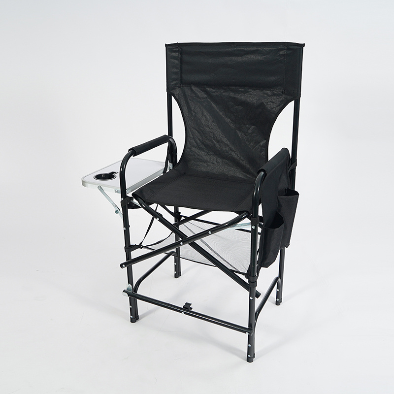 Foldable Makeup Studio Chair Professional High Sitting Chair With Side Table