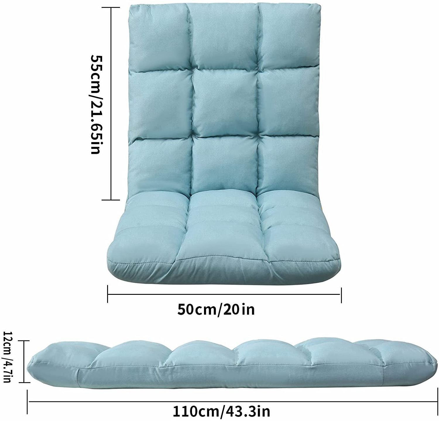 Padded Cushion Adjustable Lazy Floor Sofa Chairs Folding Memory Foam Chair for Reading Games Meditating  Gaming