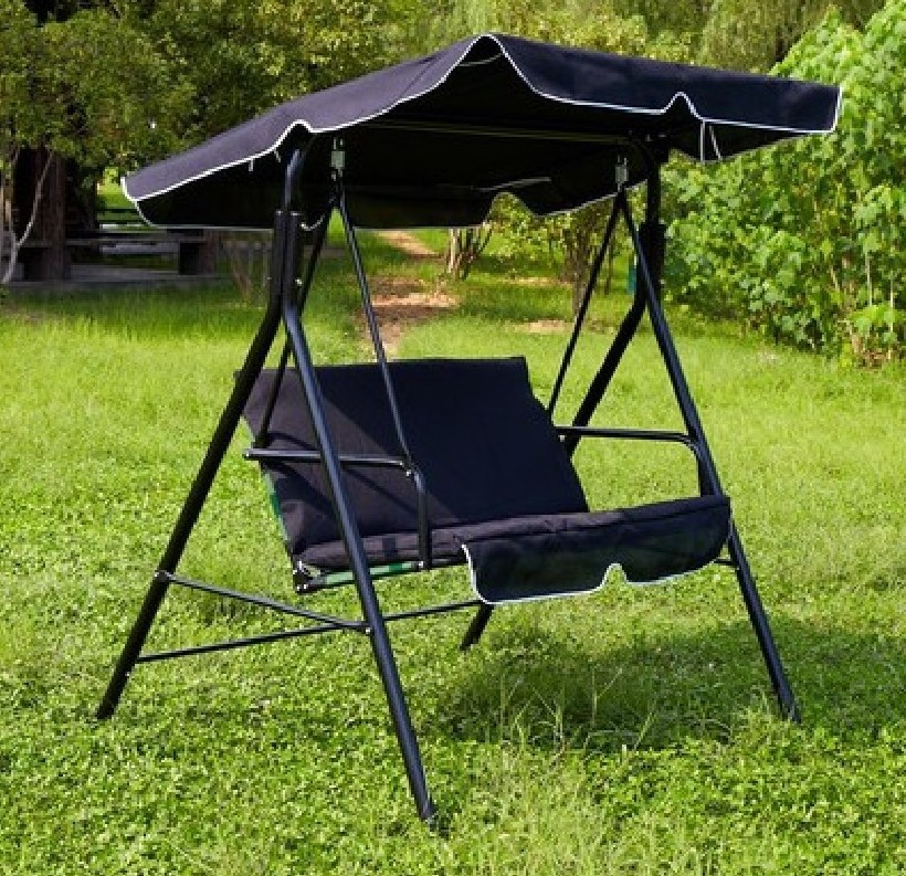 Garden 3 seat people Swing Chair with Sunshade Indoor Rattan Patio Swing Chair