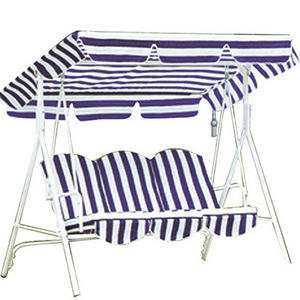 3 Seats Metal Swing Bed With Canopy And Cup Holder Swing Chair Canopy With Removable Thicken Cushion