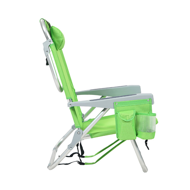 Custom Portable Backpack Beach Chair Outdoor Aluminum Beach Lounge Chair Recliner low seat foldable beach chairs