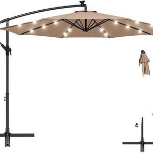 Solar Foldable Garden Patio Courtyard  Umbrella Led lighted Patio Umbrella Outdoor Umbrella For Garden Deck Backyard Pool