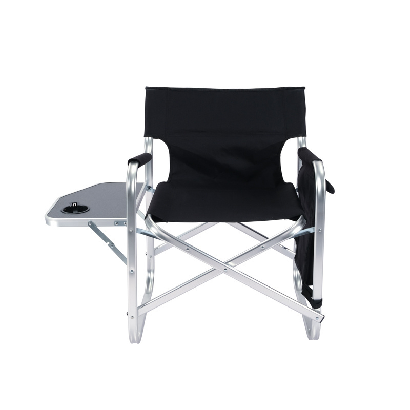 Heavy Duty Camping Folding Director Chair Oversize Padded Seat with Side Table and Side Pockets Supports to 396 lbs