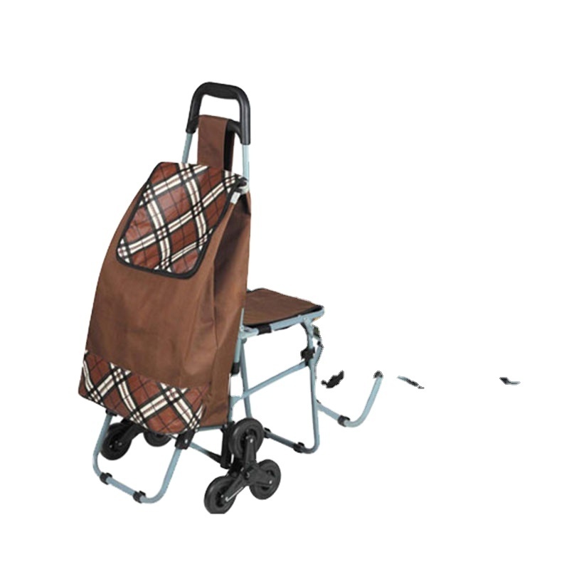 Fashionable 3 Wheel folding shopping trolley bag With Seat for stairs climbing,Folding trolley bag