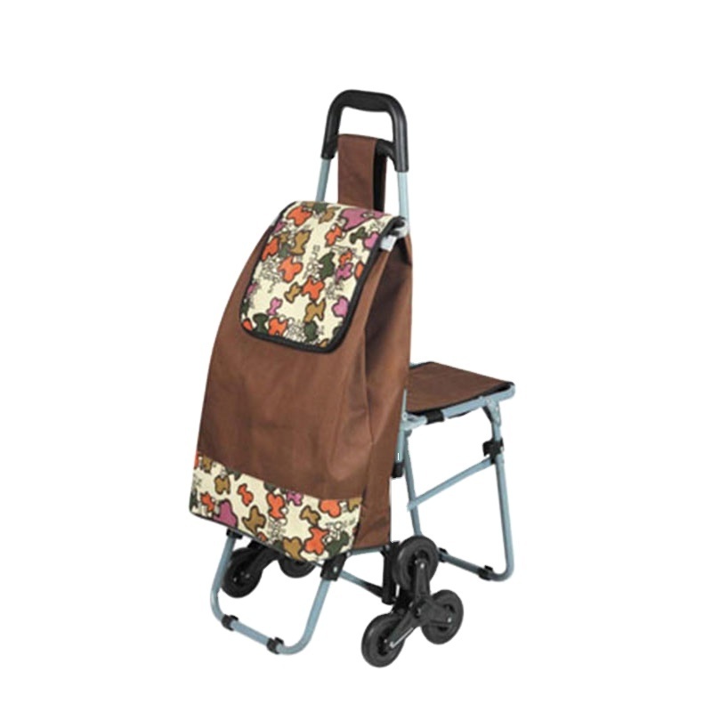 Fashionable 3 Wheel folding shopping trolley bag With Seat for stairs climbing,Folding trolley bag