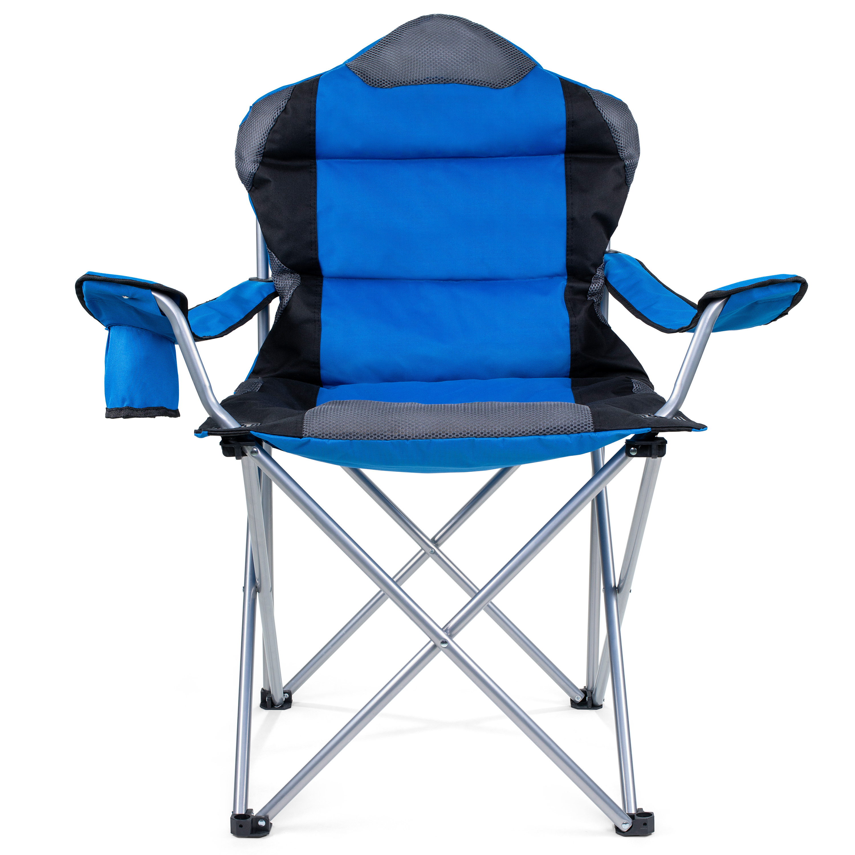 Foldable Big Comfortable Folding Metal Chair with Extra Wide Seat Big Soft Chair