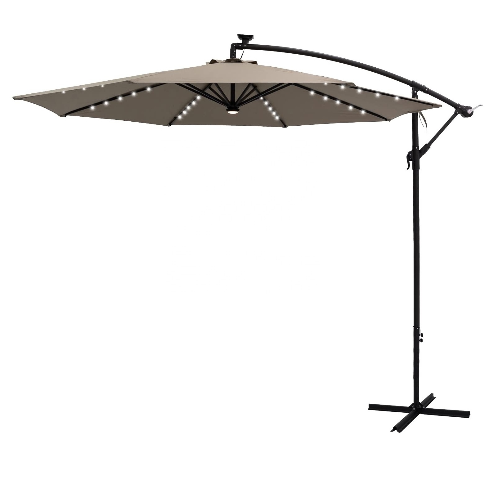 HITREE LED Big Size Umbrella Parasol Metal  Solar Panel Patio  Umbrella Outdoor Garden Nature Wholesale Beach Umbrellas