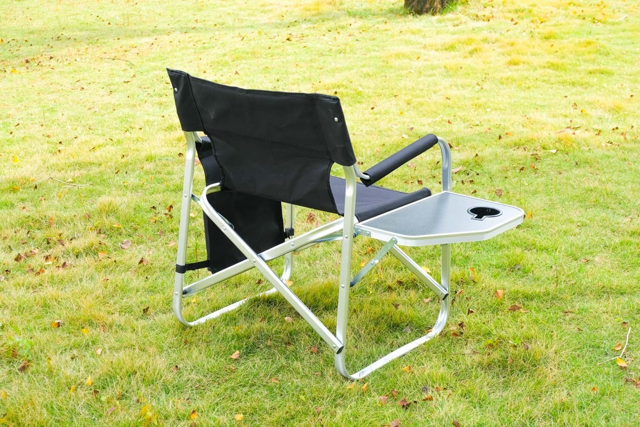 Outdoor Folding Directors Chair with Collapsible Side Table for Outdoors Camping Lawn Fishing