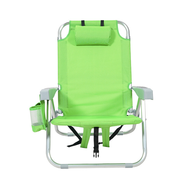 Custom Portable Backpack Beach Chair Outdoor Aluminum Beach Lounge Chair Recliner low seat foldable beach chairs