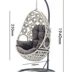 New Arrival Garden Sunflower High Strength Rattan Swing Chair Custom Hanging Swing Egg Chair For Relax