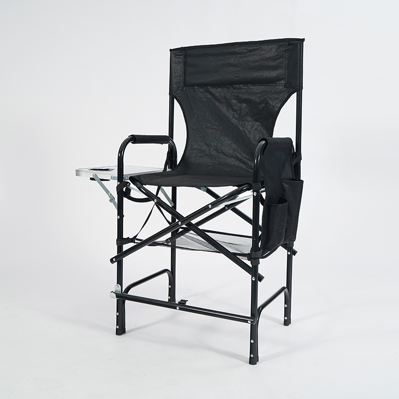 Foldable Makeup Studio Chair Professional High Sitting Chair With Side Table