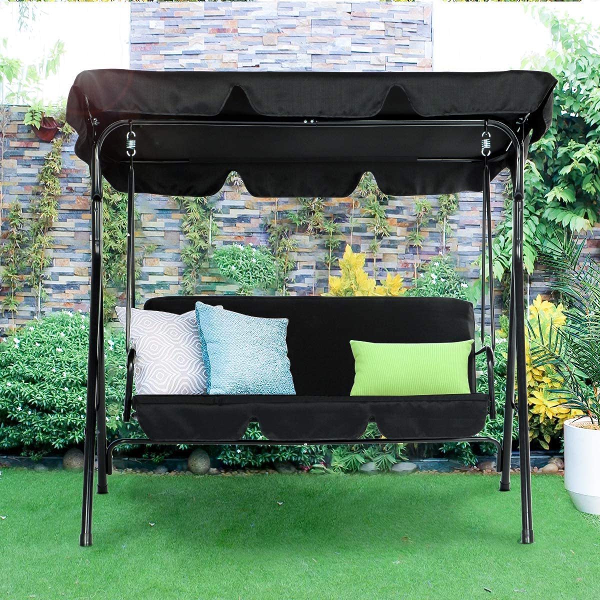 Custom 3 Seater Swing Canopy Heavy Duty Patio Swings For Adults Outdoor Park Garden Beach Gazebo Swing