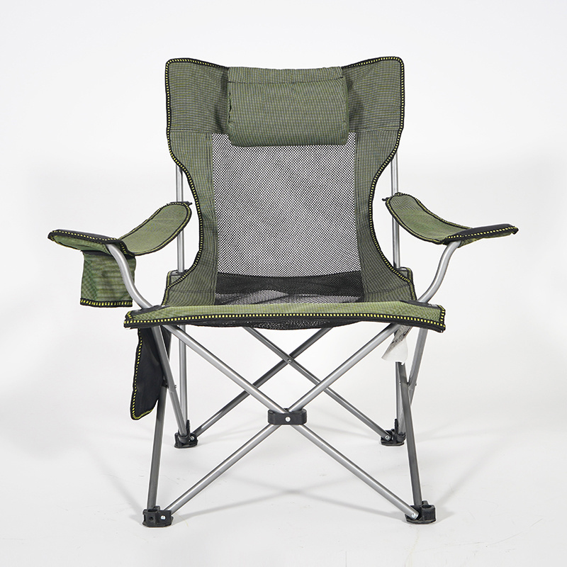 Hitree New Design Hot Selling  Comfortable   Padded Folding Camp Chair with Fully Cushioned Seat and Back