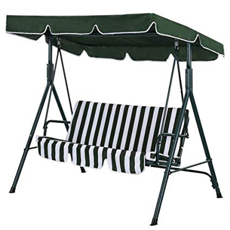 Outdoor Adjustable Canopy Swing 3 Person Grey  Porch Swing with Stand Heavy Duty