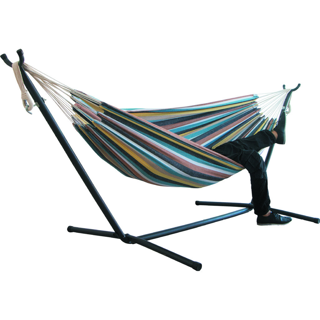 Single Person Portable Metal Hammock Outdoors With Stand