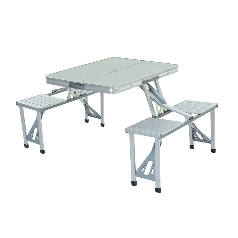 Hitree Aluminum Outdoor Table Camping Table With Chairs for Outdoor Picnic Bench Folding chairs with Umbrella