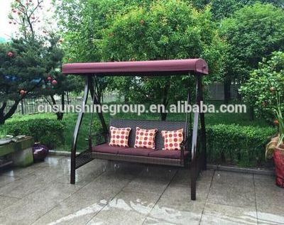 Hot selling outdoor swing chair with wicker weaving ceiling swing chair