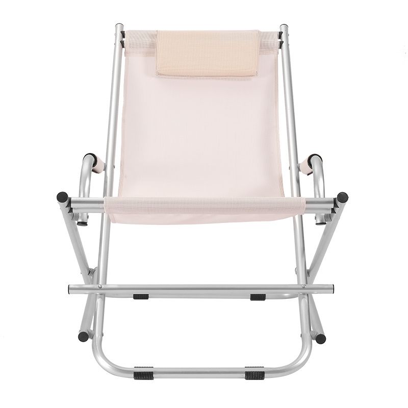 Folding Rocking Single Chair Oversize Steel Frame   Camping Chair Adjustable Chair Lounge Recliner